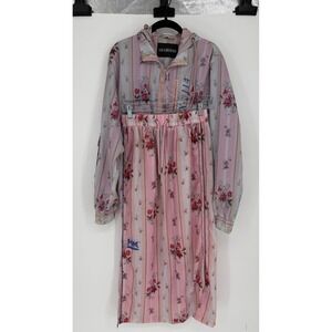 Han Kjøbenhavn Floral Track Set Pink Stripe Zip Hooded Jacket & Maxi Skirt XS
